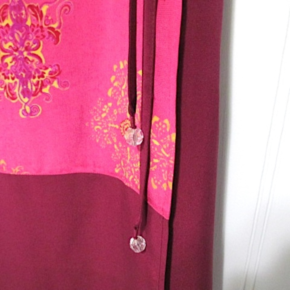 Amanda Smith Purple Pink Silk Wrap Skirt, Size PM - Picture 3 of 11
